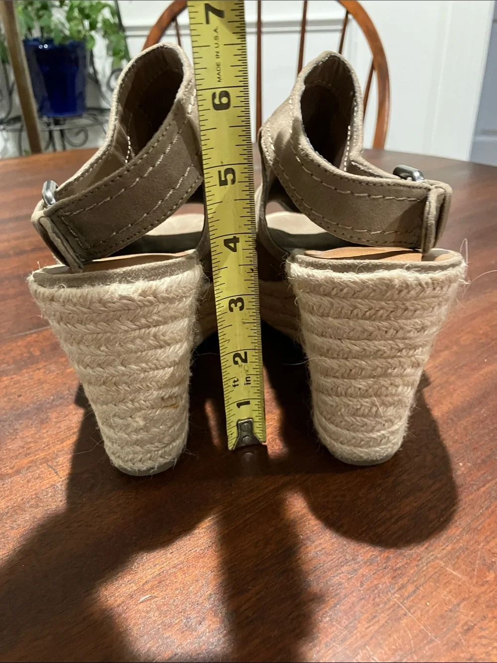 Universal Thread Taupe Suede Espadrille Wedge Slingbacks
